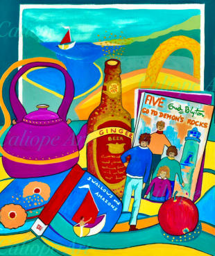 The immortal Famous Five step into our world; and “Swallows and Amazons” flows into the world of children. Through a retrospective lens in the blazing colours of childhood summers, a real landscape becomes the background to a playful mosaic of childhood.