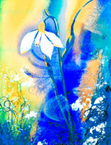 Fragile snowdrops hang down shyly yet withstand storms and wind, echoing the Christian legend where the Angel transforms snowflakes into soft, pearly flowers. After dark winter, they are a sign of Hope, instilling new confidence and courage within us.