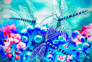 These translucent, fairy-like creatures floating through the air symbolise wisdom and transformation. Their elegant dancing shows us how to navigate life’s storms with ease; their short life-span reminds us to live each day fully, with joy and light. 