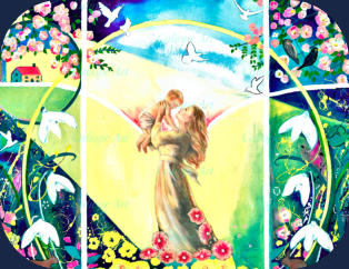 Blossom and birds announce the great Celtic festival of Imbolc, the return of Spring. Snowdrops symbolise regeneration and blackbirds sing. Here is the promise of renewal, of hidden potential, of earth awakening and life force stirring. Here is Hope.